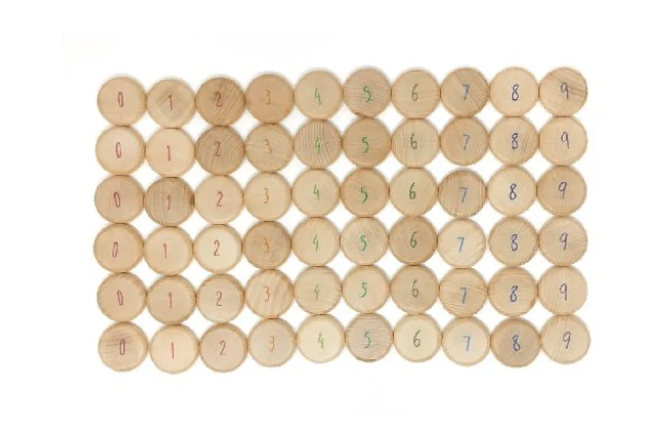 Grapat Wooden Coins to Count - 60 pcs